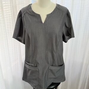 Women's Urbane Gray Scrub Top and Pants Set Size Large